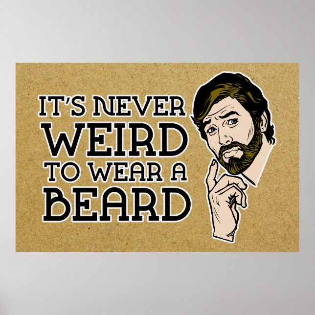 It's Never Weird To Wear A Beard Poster (Front)