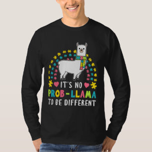 Its No Prob Llama To Be Different Autism T-Shirt