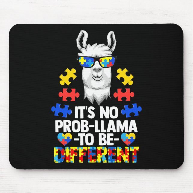It's No Prob-llama To Be Different Autism Women Gi Mouse Pad (Front)
