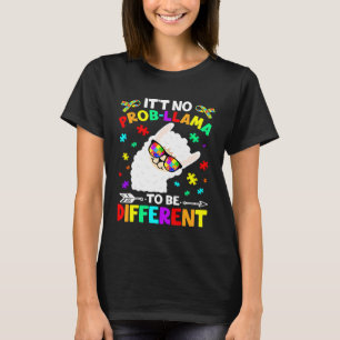 Its No Prob Llama to Be Different Autism Women T-Shirt