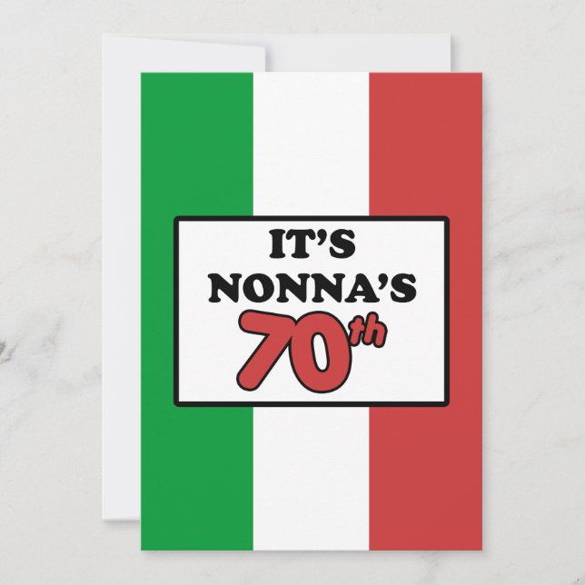 It's Nonna's 70th Birthday Italian Flag Invite (Front)