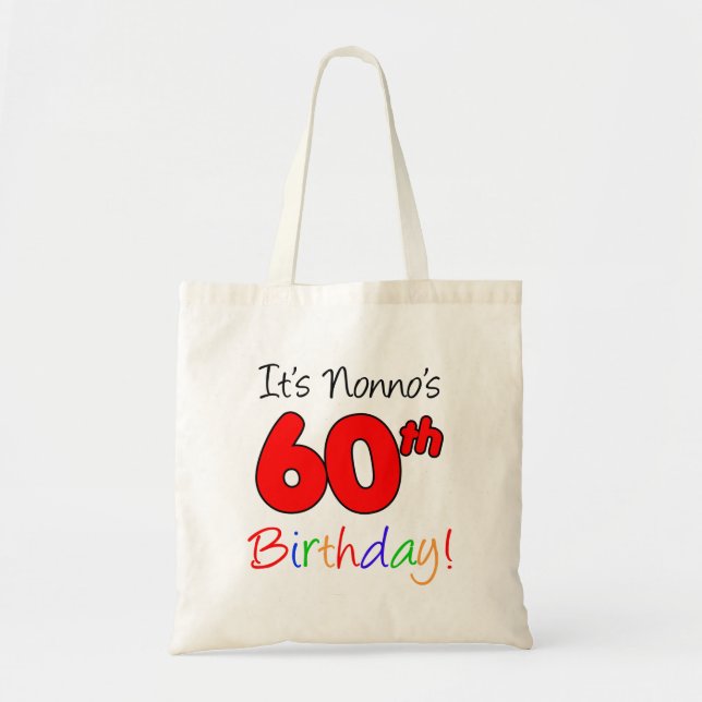 It's Nonno's 60th Birthday Fun and Colourful Tote (Front)