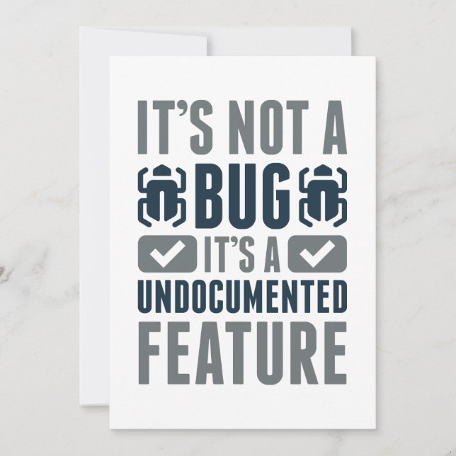 It's Not A Bug Thank You Card (Front)