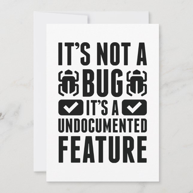It's Not A Bug Thank You Card (Front)