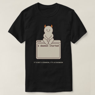 It's Not a Demon It's a Daemon Funny Linux Black T-Shirt