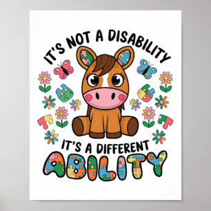 It's Not A Disability Autism Awareness Horses Auti Poster