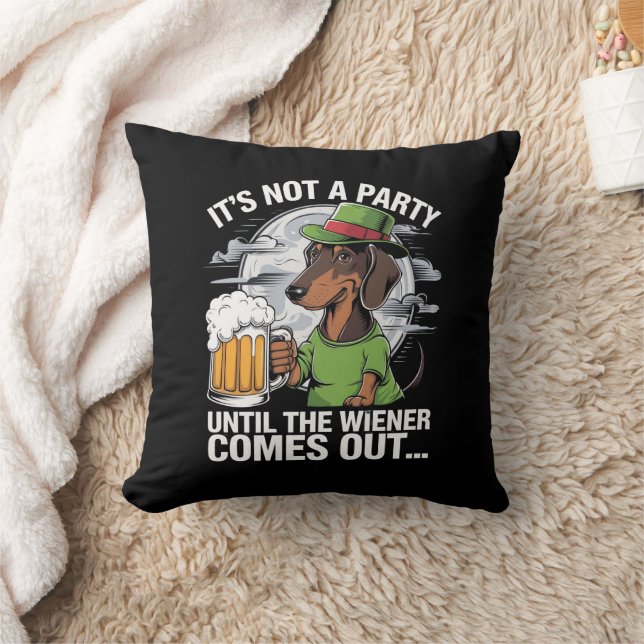 It's Not A Party Until Dachshund Irish Beer Wiener Cushion (Blanket)