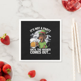It's Not A Party Until Dachshund Irish Beer Wiener Napkin