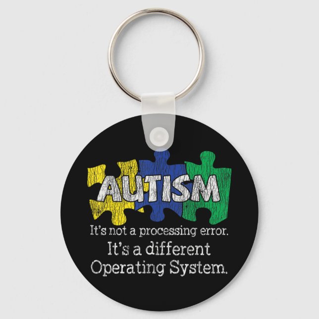It's Not A Processing Error Mum Dad Family Autisti Key Ring (Front)