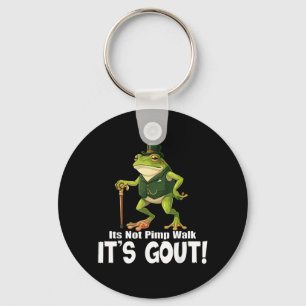 Its Not A Walk Its Gout Frog Funny Old Man Medical Key Ring