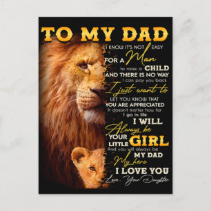 It's Not Easy For A Man To Raise A Child - To Dad Postcard