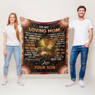 It's Not Easy For A Woman Raise A Child Son To Mum Fleece Blanket