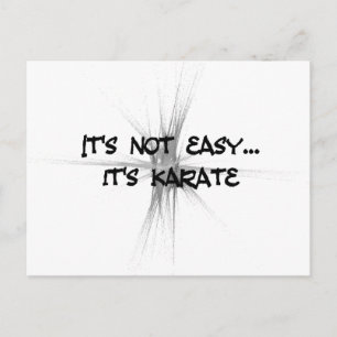 It's Not Easy - Karate Grey Postcard
