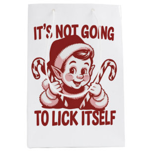 It's Not Going To Lick Itself Snarky Christmas  Medium Gift Bag