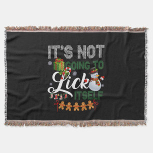 It's Not Going To Lick Itself Snowman Throw Blanket