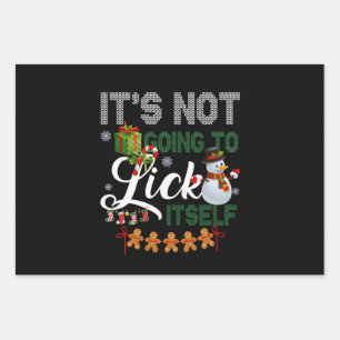 It's Not Going To Lick Itself Snowman Wrapping Paper Sheet