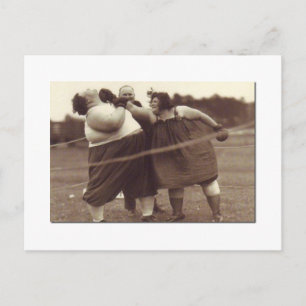 It's not over 'til the fat lady punches you! postcard