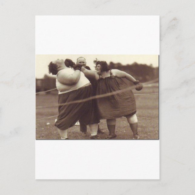 It's not over 'til the fat lady punches you! postcard (Front)