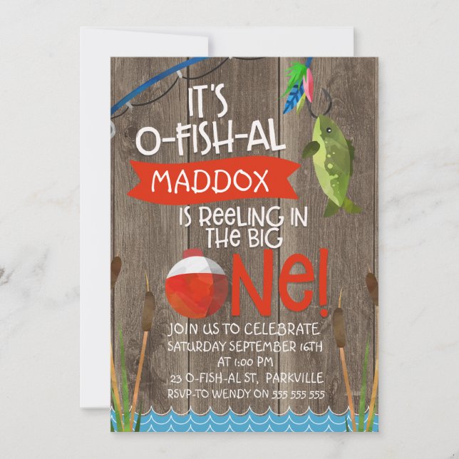 Its O-fish-al 1st Birthday Invitation For Boy (Front)