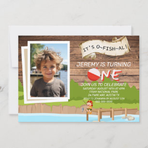 It's O FISH AL First Fishing Birthday Invitation