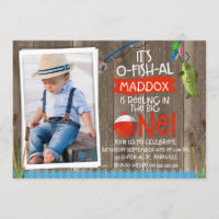 Its O-fish-al Photo1st Birthday Invitation For Boy