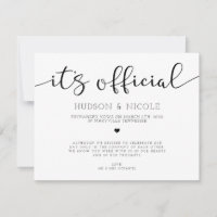 It's Official Elopement Wedding Announcement