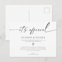 It's Official Elopement Wedding Announcement