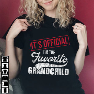 It's Official I'm The Favourite Grandchild Retro T-Shirt