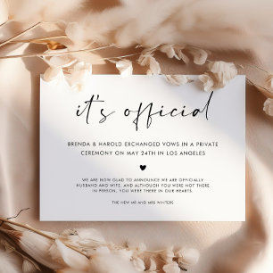It's Official Simple Wedding Announcement