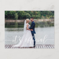 It's Official Wedding Announcement Postcard