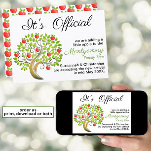 It's Official We're Expecting Apple Tree Template
