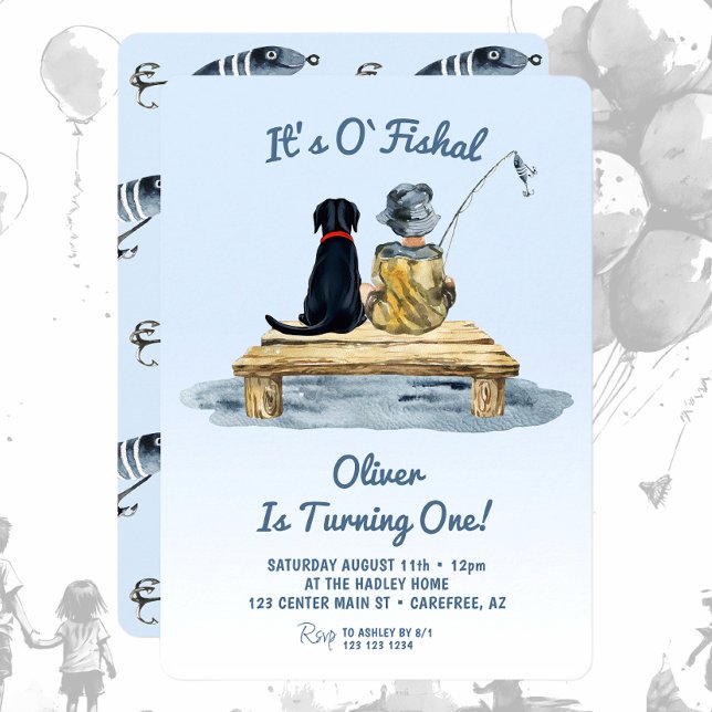 It's O'fishal Fishing Boy Birthday Invitation (Creator Uploaded)