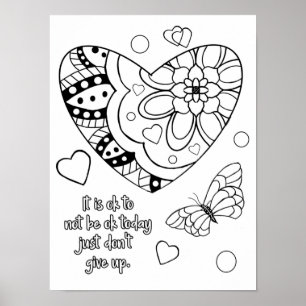 It's ok heart colouring  poster
