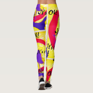 It's Ok! Mermaid Eclipse Art by Venus Leone Leggin Leggings