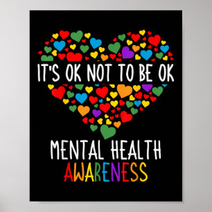 Its Ok Not To Be Ok Mental Health Awareness Green  Poster