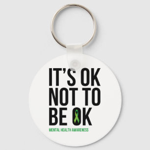 It's Ok Not To Be Ok - Mental Health Awareness Rib Key Ring