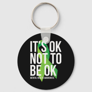 It's Ok Not To Be Ok Mental Health Awareness Ribbo Key Ring