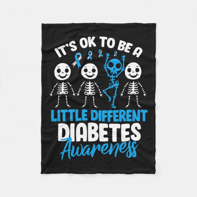It's Ok To Be A Little Different Diabetes Awarenes Fleece Blanket (Front)
