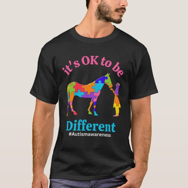 Its Ok To Be Different Autism Awareness Acceptance T-Shirt (Front)