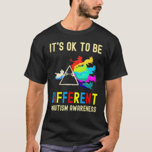 It's Ok To Be Different Autism Awareness Cat Prism T-Shirt