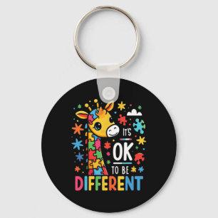 Its Ok To Be Different Autism Awareness Cute Giraf Key Ring