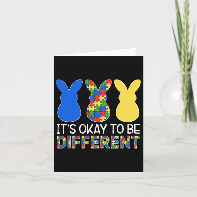 It's Ok To Be Different Autism Awareness Easter Bu Card (Front)