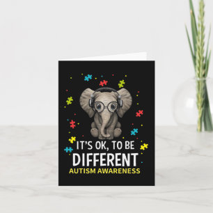 It's Ok To Be Different Autism Awareness Elephant Card