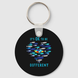 It's ok to be different autism awareness fish key ring