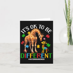 Its Ok To Be Different Autism Awareness Giraffe Lo Card