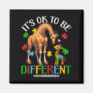 Its Ok To Be Different Autism Awareness Giraffe Lo Magnet