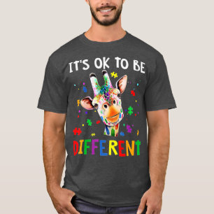 its ok to be different autism awareness giraffe  T-Shirt