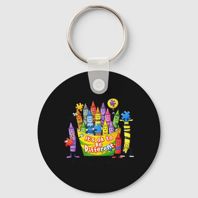 Its Ok to Be Different Autism Awareness Key Ring (Front)