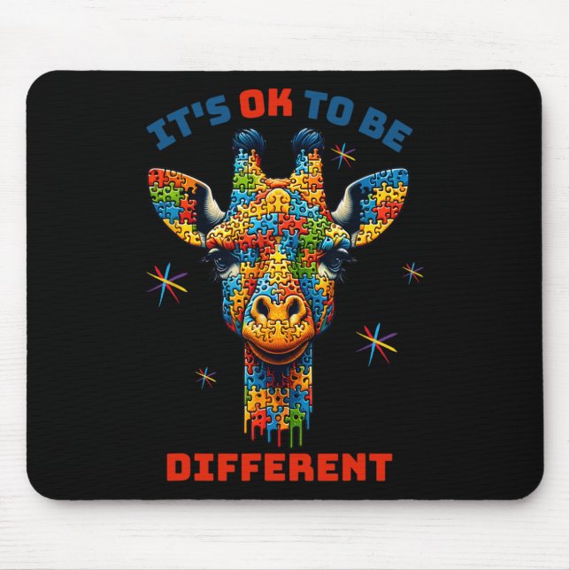 Its Ok To Be Different Autism Awareness  Mouse Pad (Front)