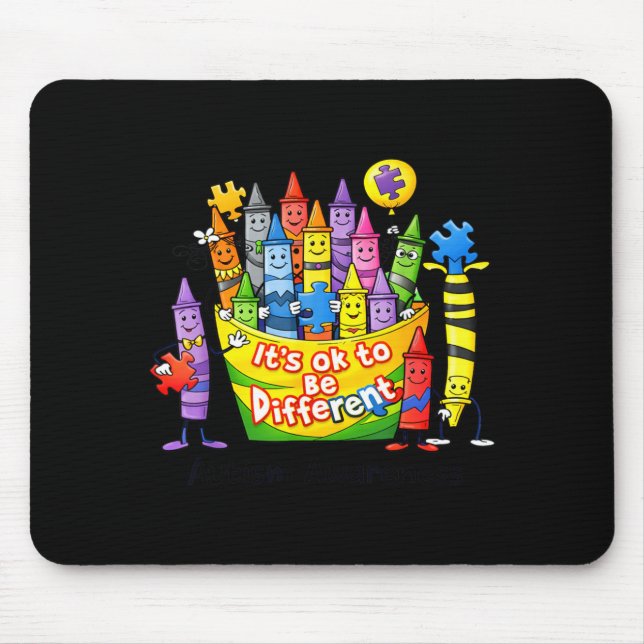 Its Ok to Be Different Autism Awareness Mouse Pad (Front)